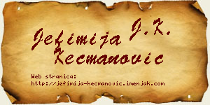 Jefimija Kecmanović vizit kartica